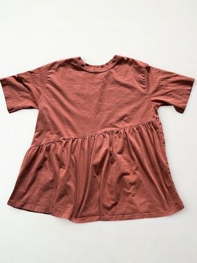 ASOS Rust Red Babydoll Asymmetrical Tunic Top Size 8